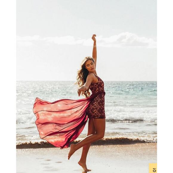 Lulus Make Way for‎ Wonderful Berry Red Lace Formal Sleeveless Maxi Dress Large - Picture 2 of 14